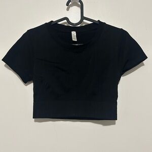 Classic Black Women's Athletic Crop Top